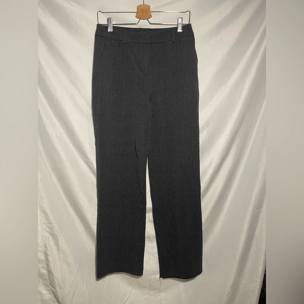 Joie Gray Plaid Dress Pants Straight Leg Work Career Size 4